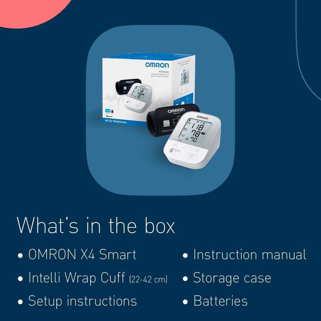 OMRON X4 Smart Automatic Blood Pressure Monitor, clinically validated for use in