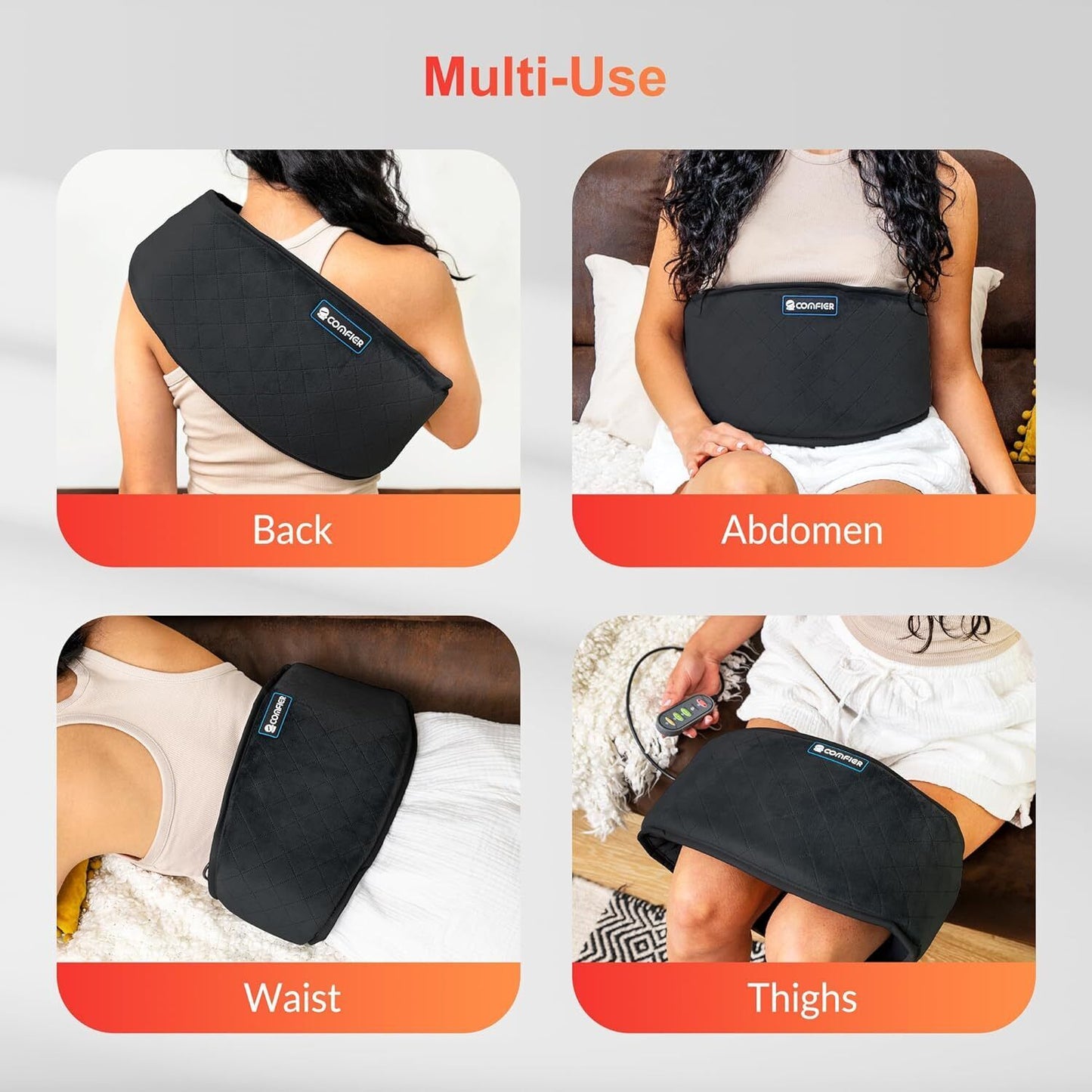 Comfier Heat pad for back Pain,Heated Back Warmer Massage Belt Wrap,Fast Heating