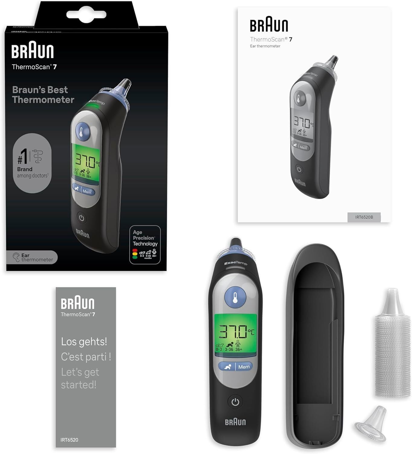 Braun ThermoScan 7 Ear thermometer - Age Precision Technology - Colour-coded Dig