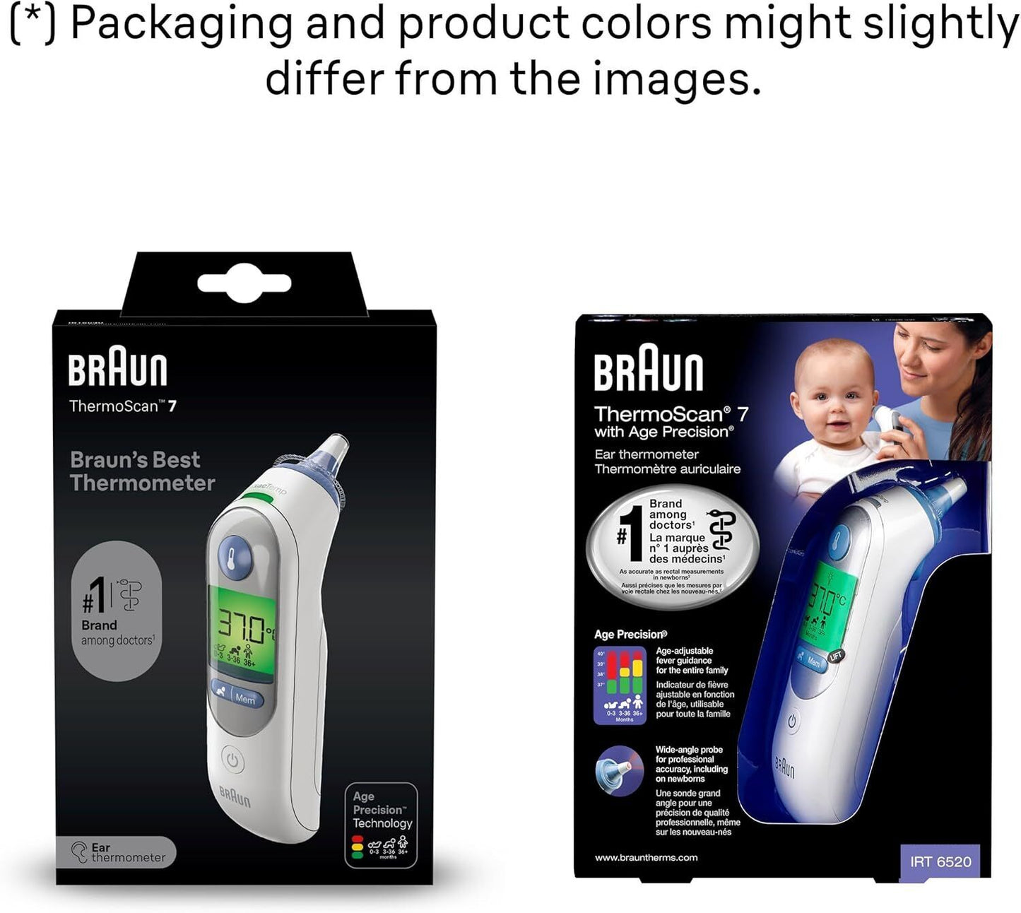 Braun ThermoScan 7 Ear thermometer - Baby and Infant Friendly - Age Precision Te