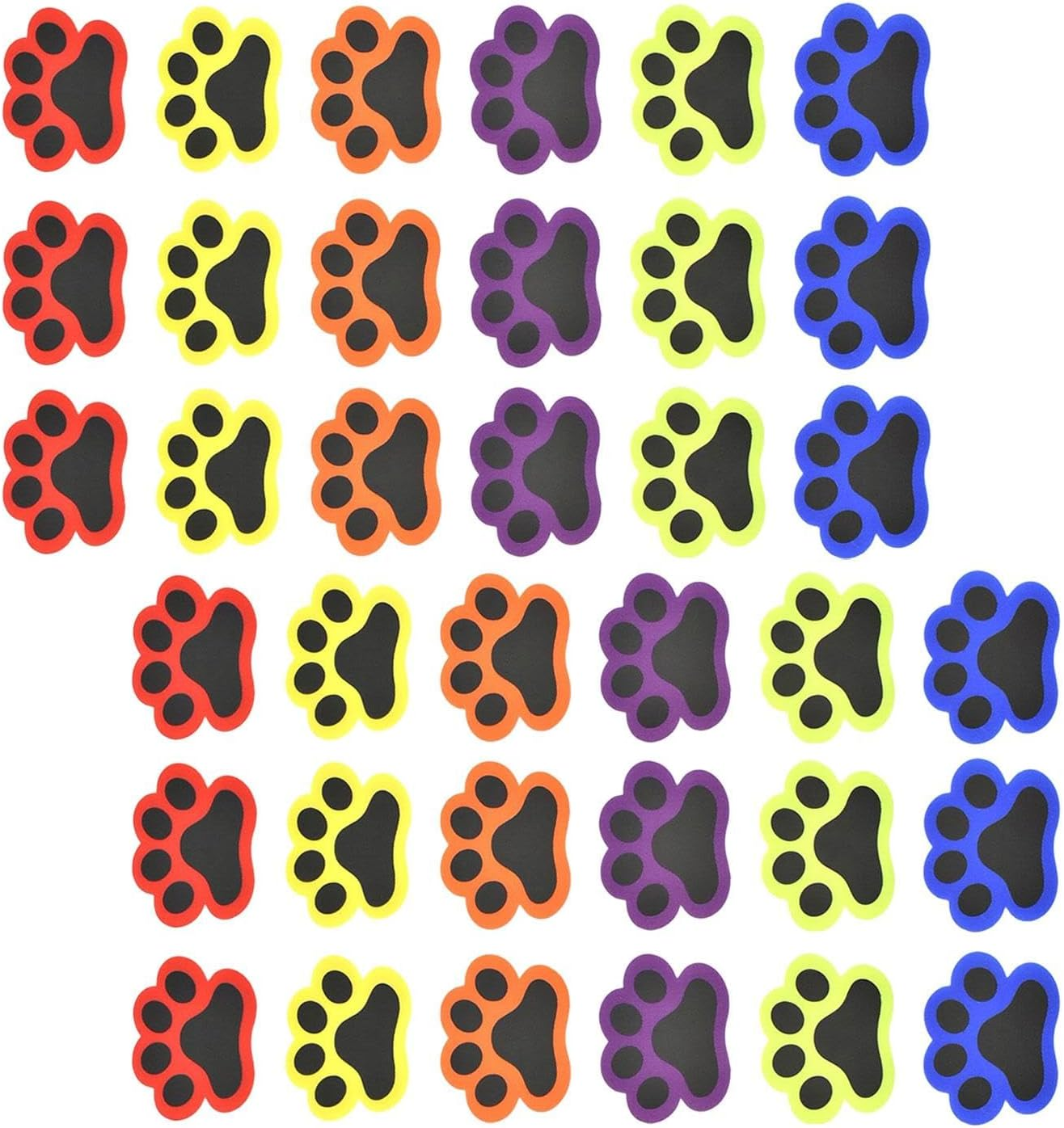 36pcs Cat Paw Multicolor Spot Markers Spot Marker Sticker Reusable Carpet Sticke