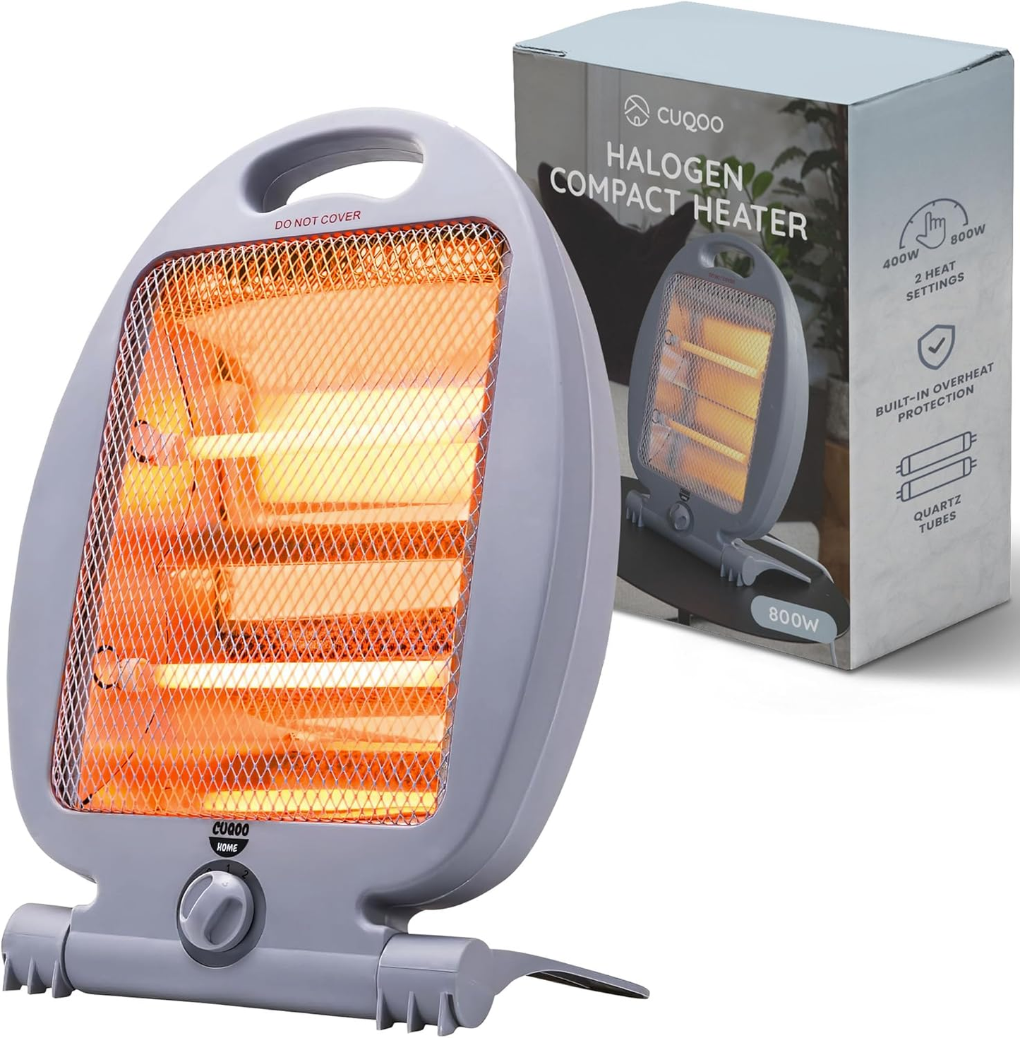 800W Compact Halogen Quartz Heater – Portable, Energy Efficient Electric Heater