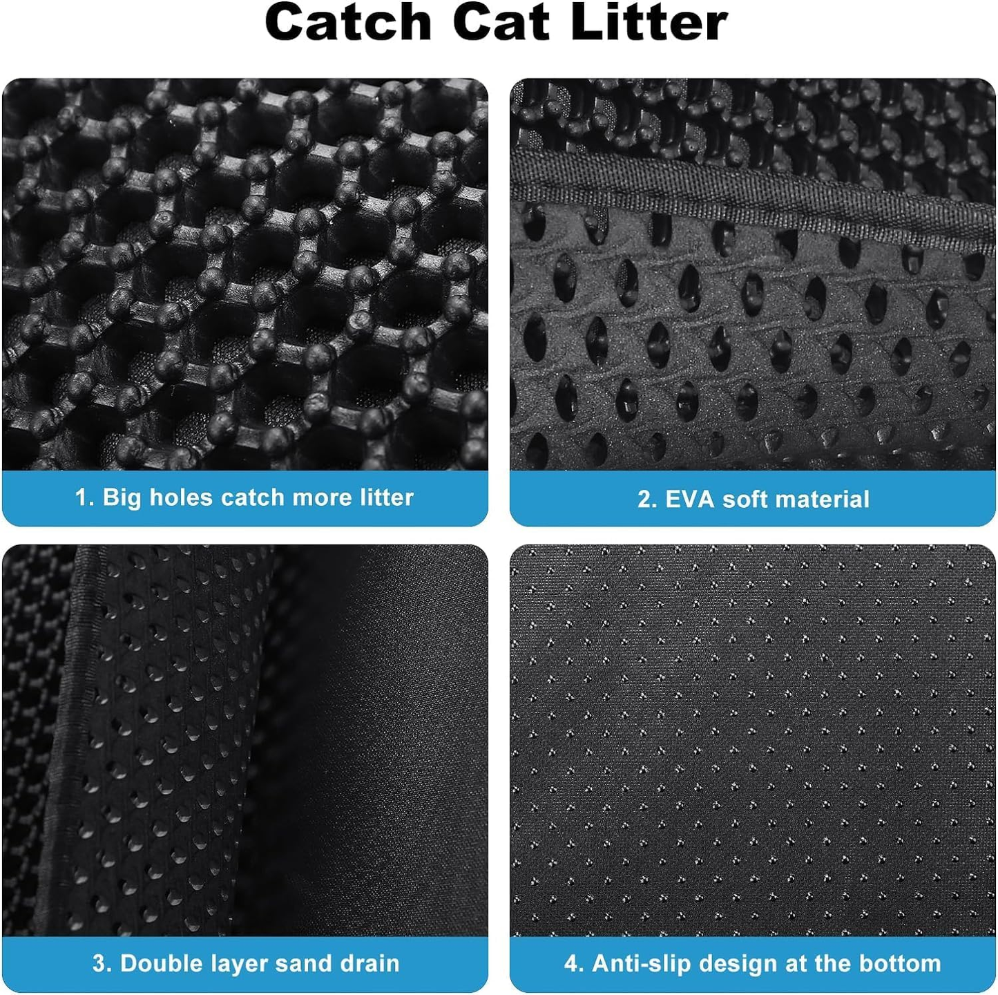 Cat Litter Mat Litter Tray Mat Cat Litter Mat Litter Trapping Mat (60X45Cm)