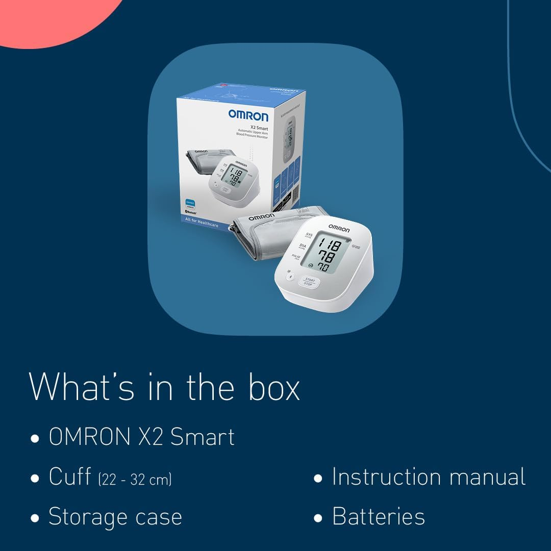 OMRON X2 Smart Automatic Upper Arm Blood Pressure Monitor for Home Use,