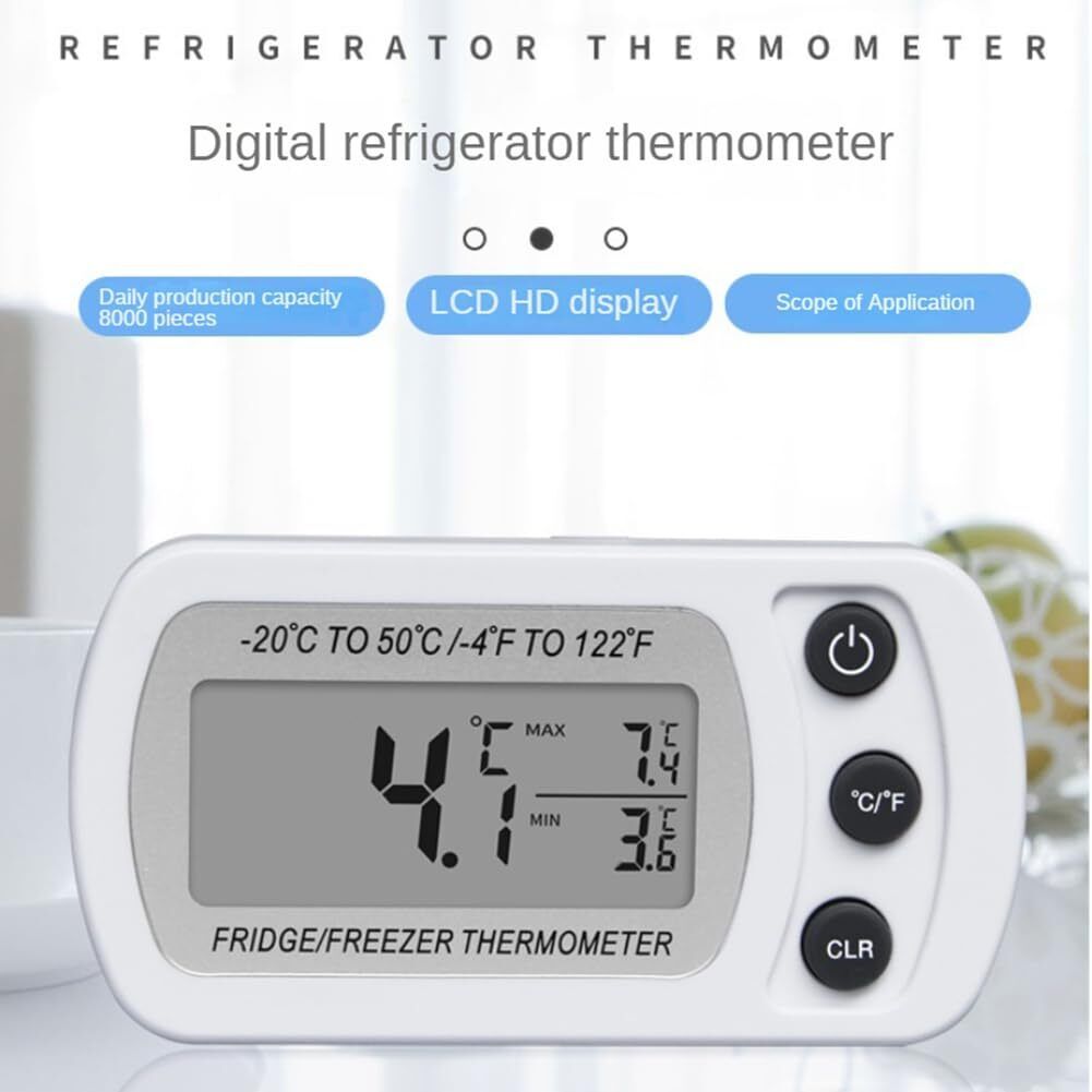 1 PCS Electronic Digital Refrigerator Thermometer LCD Screen Fridge Freezer Temp