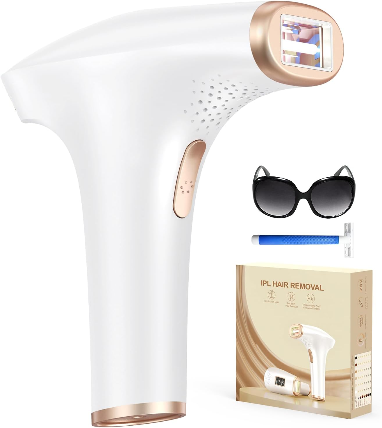 Glattol IPL Laser Hair Removal Device - 3-in-1 Function & Full Body Use