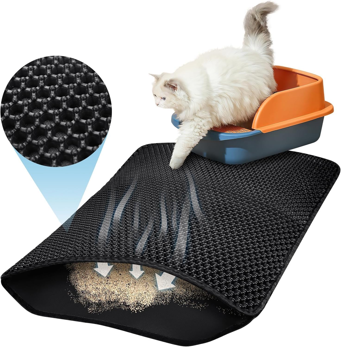 Cat Litter Mat Litter Tray Mat Cat Litter Mat Litter Trapping Mat (60X45Cm)