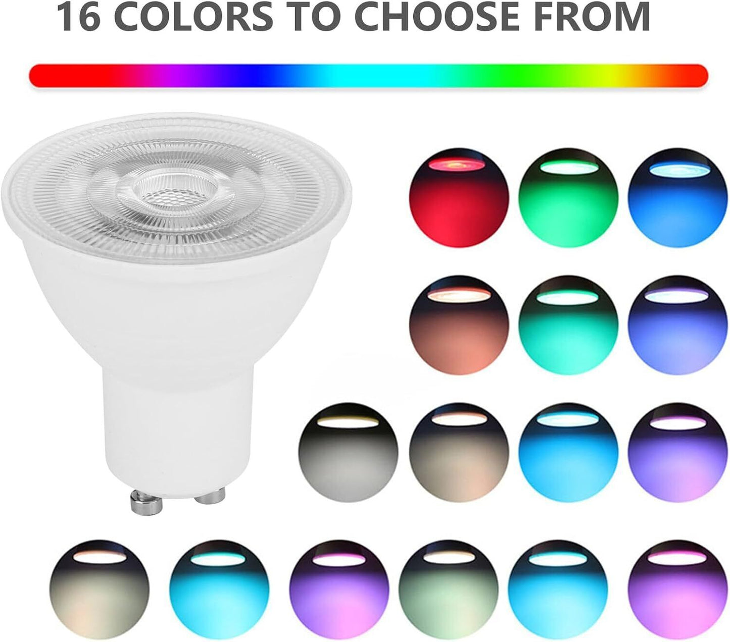 ZONJIE GU10 Light Bulbs Colour Changing - 4Pack 5W GU10 Smart Bulb Dimmable, 40W