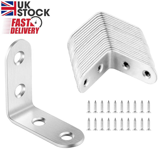 20pcs Angle Brackets Stainless Steel Holder 30 x 30 mm 90 deg