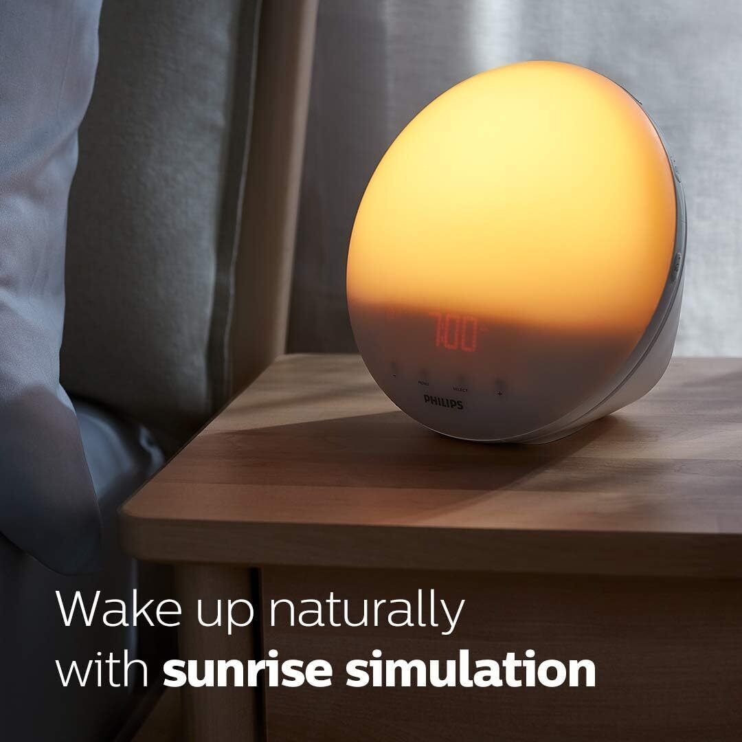 Philips Wake up Light, White, 5 Natural Alarm Sounds