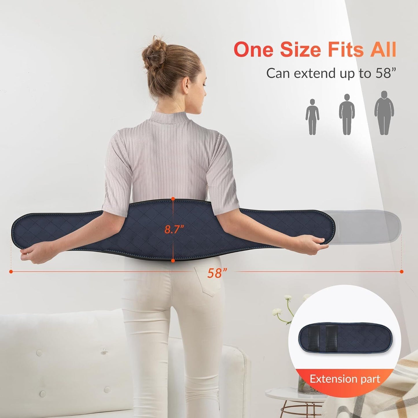 Comfier Heat pad for back Pain,Heated Back Warmer Massage Belt Wrap,Fast Heating