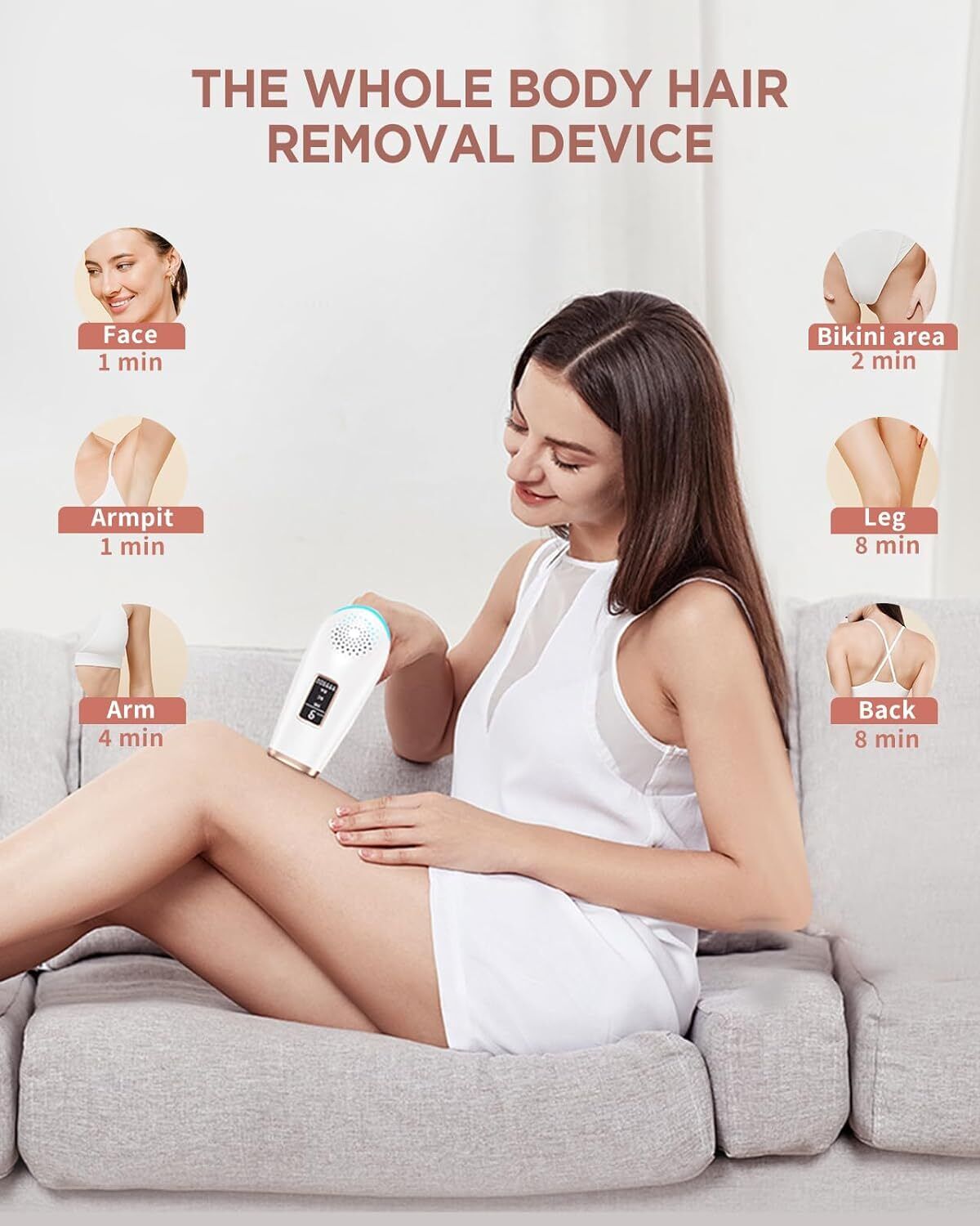 Glattol IPL Laser Hair Removal Device - 3-in-1 Function & Full Body Use