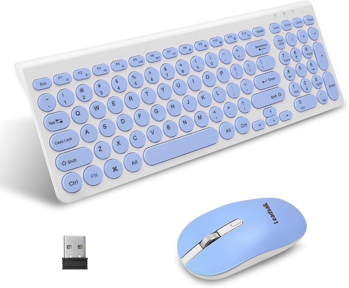 Leadsail KF29 Wireless Keyboard and Mouse Set, Wireless USB Mouse and Compact Co