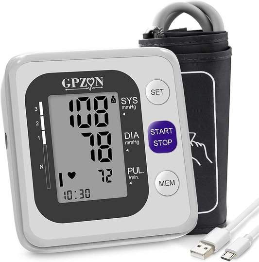 GPZON Blood Pressure Monitor Upper Arm Digital BP Monitor with Large Cuff Fully