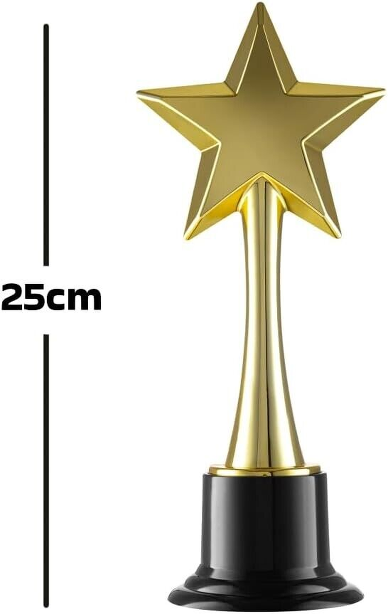 Prextex Gold Star Trophy Award Trophies Decorative Kids Sport Achievement 25Cm