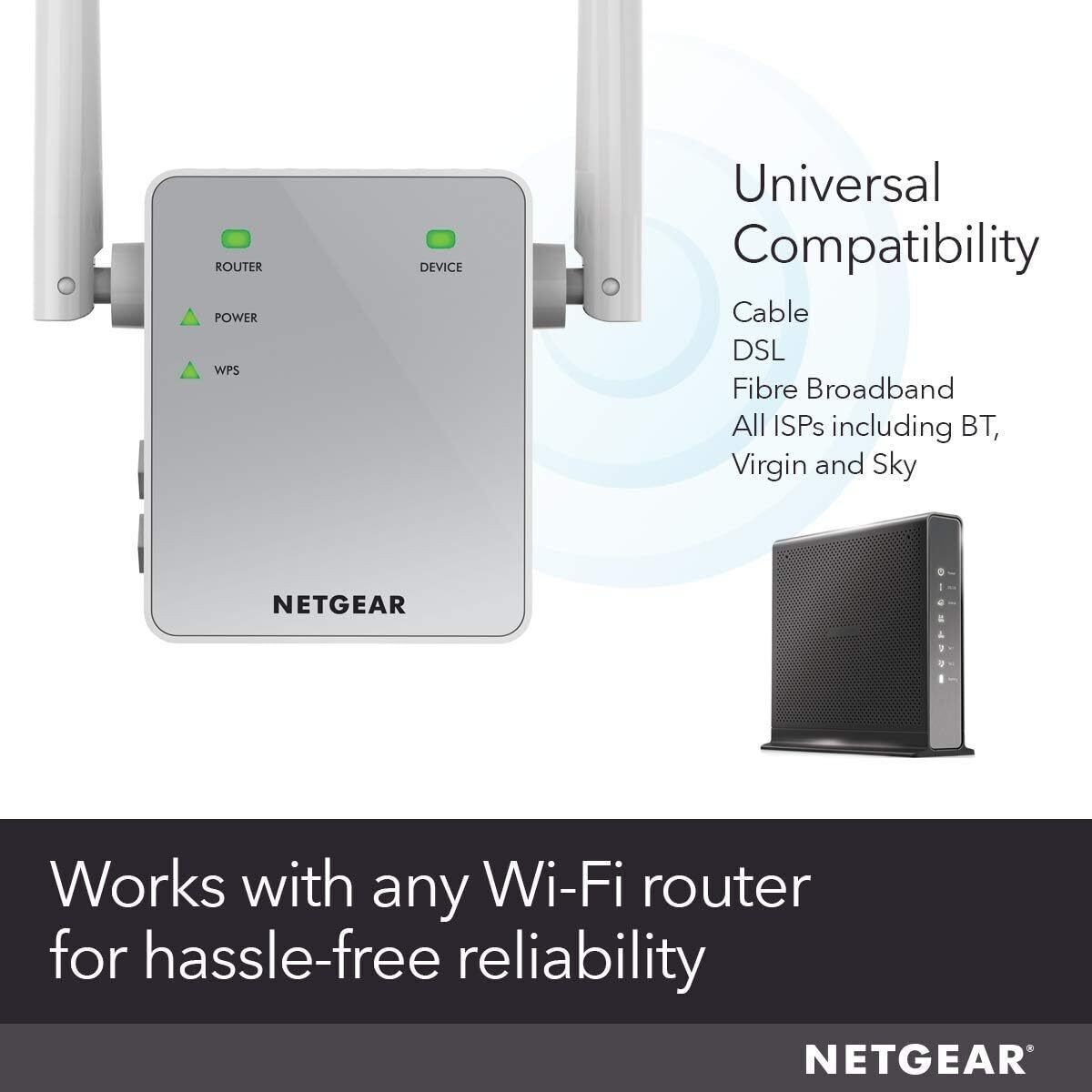 NETGEAR WiFi Booster Range Extender | WiFi Extender - Repeater | AC750 (EX3700)