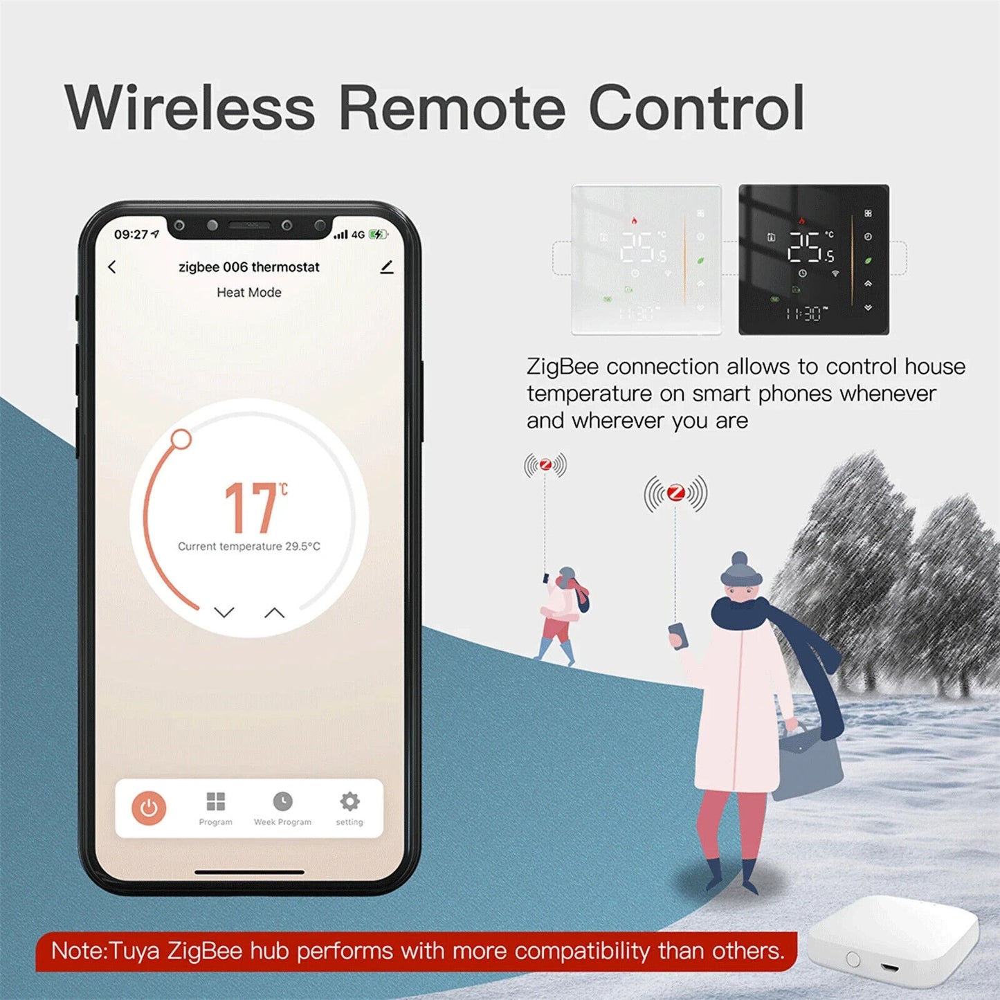 MOES - BHT-006GBZB ZIGBEE Smart Thermostat Room Temperature Controller of Gas Bo