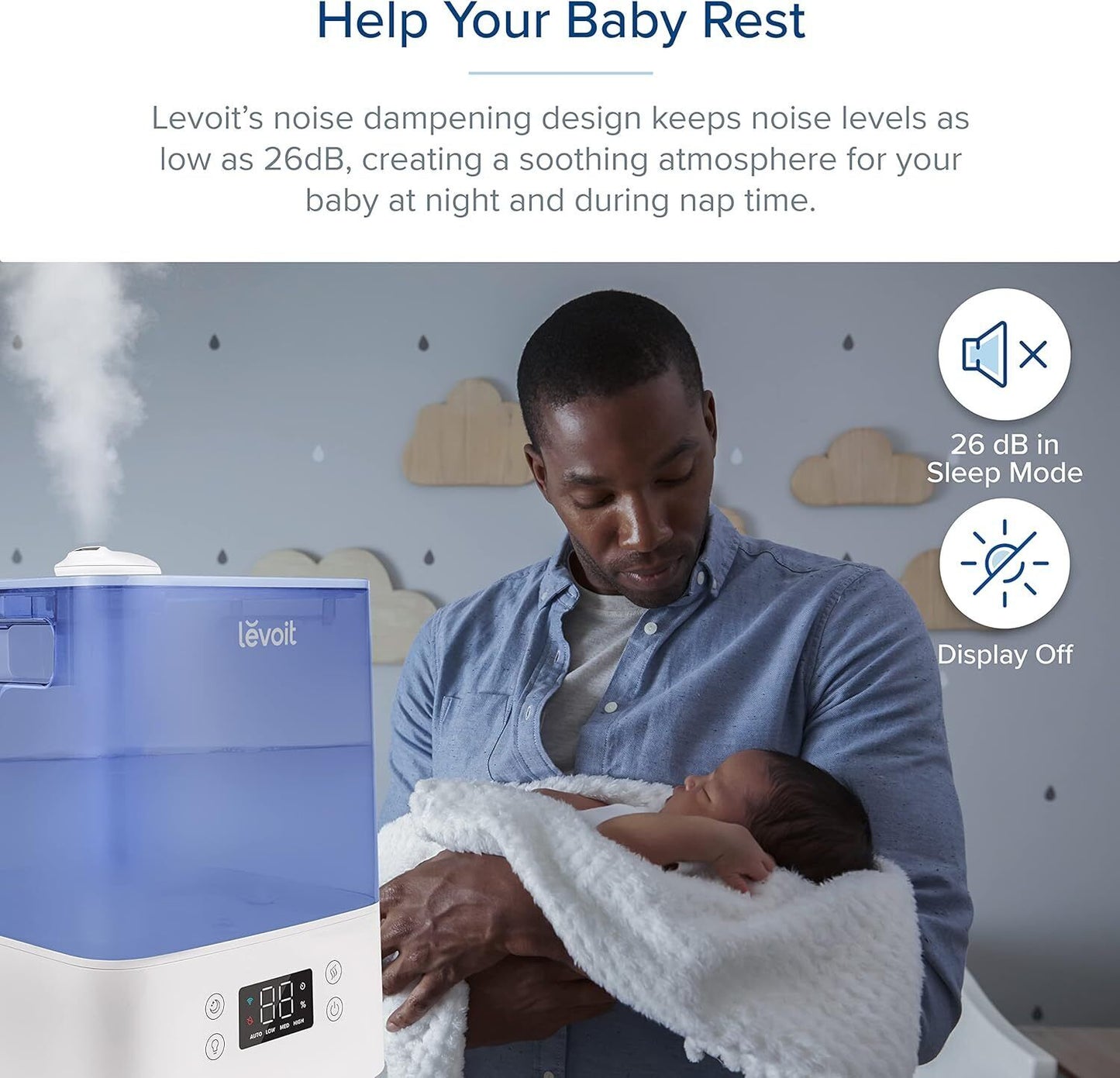 LEVOIT Humidifier for Bedroom Baby Home, 6L Large Tank, Top-Fill Cool Mist Air H