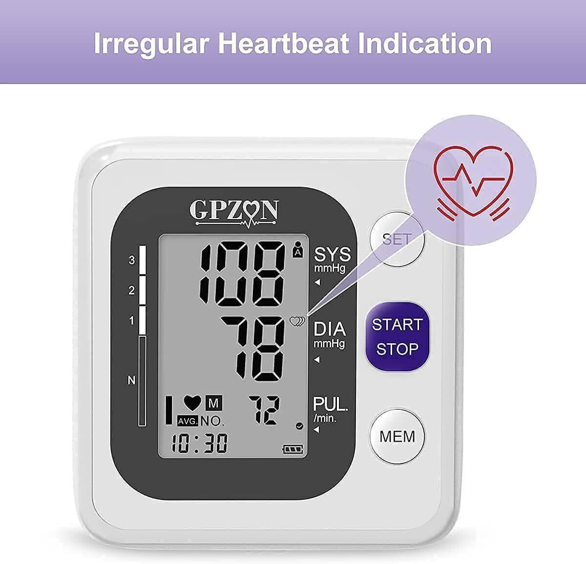 GPZON Blood Pressure Monitor Upper Arm Digital BP Monitor with Large Cuff Fully