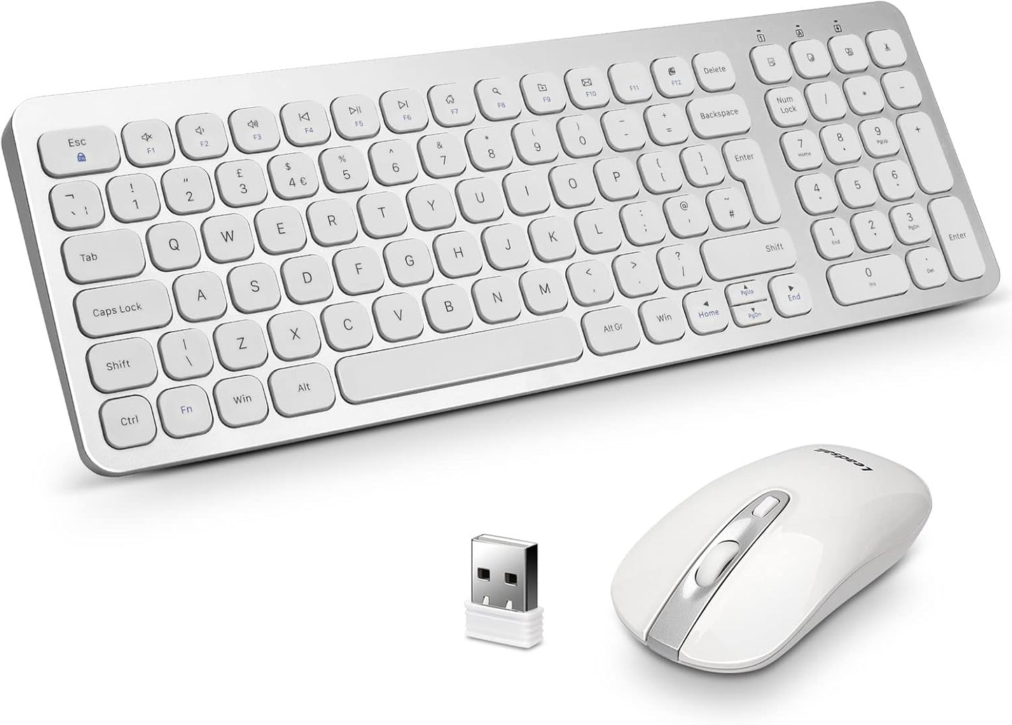 Leadsail Wireless Keyboard and Mouse Set, Wireless USB Mouse and Compact Compute