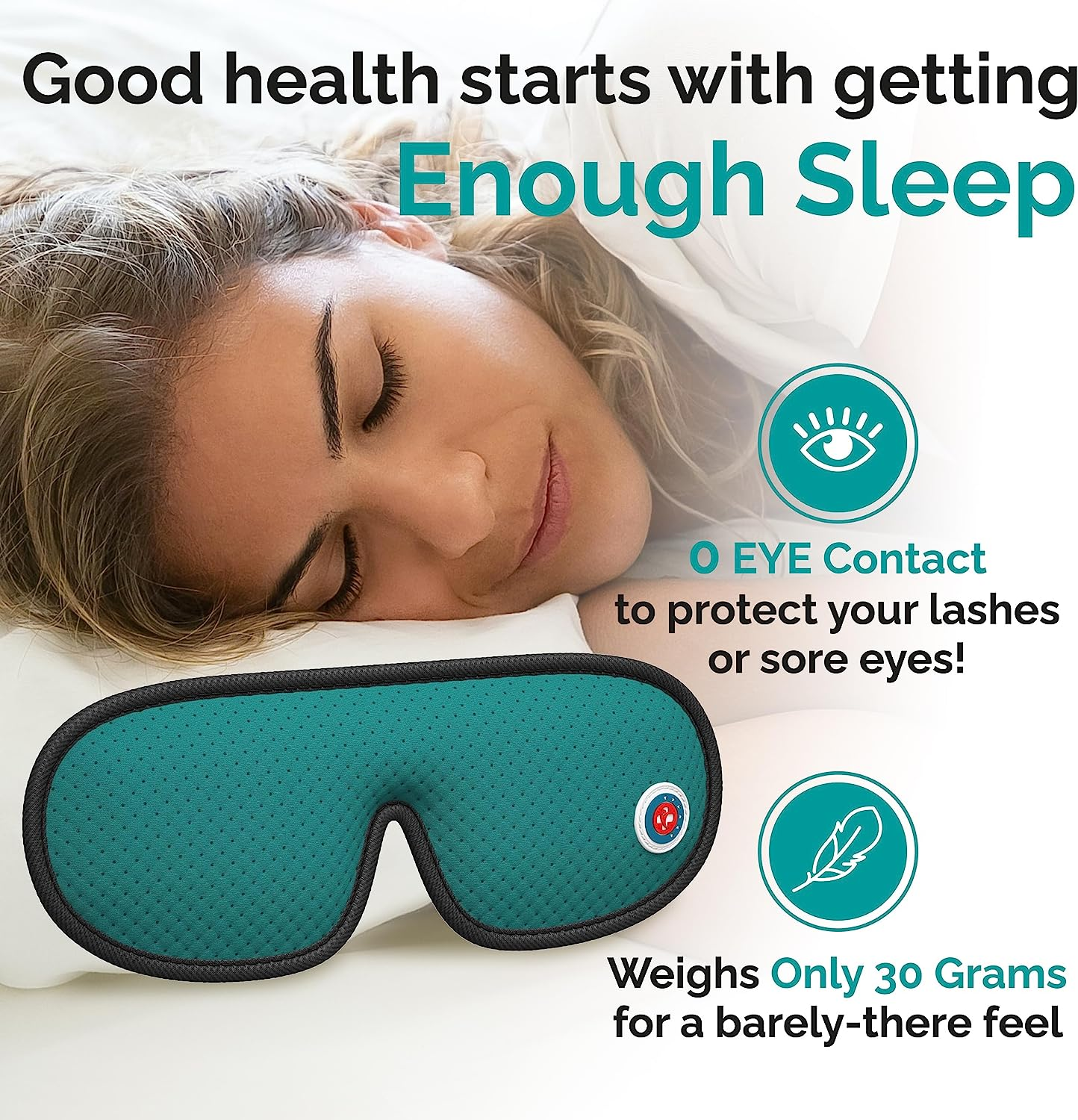 100% Blackout Eye Mask for Sleeping - Breathable 3D Sleep Mask for Men and Women