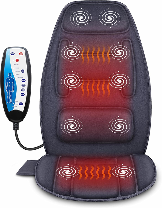 Snailax Massage Seat with 2 Heat Levels, Extra Memory Foam Cushion with 10 Vibra