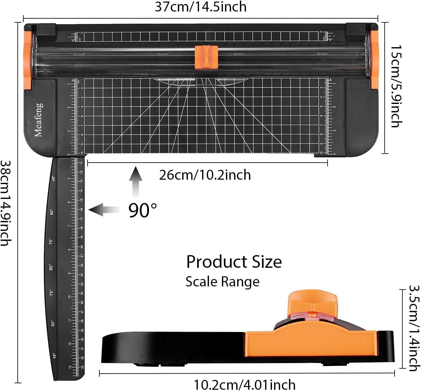 A4 Paper Cutter 12 Inch Craft Paper Trimmer with Automatic Security Safeguard an