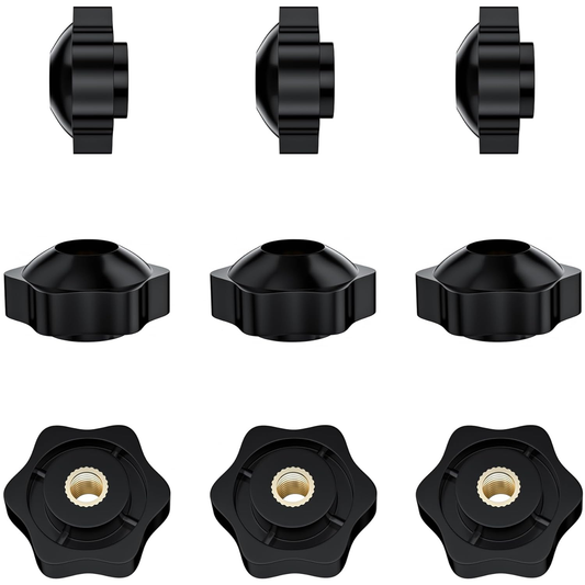 9 PCS Hex Clamping Nuts Knob,Star Shape Handle Nuts (M6)