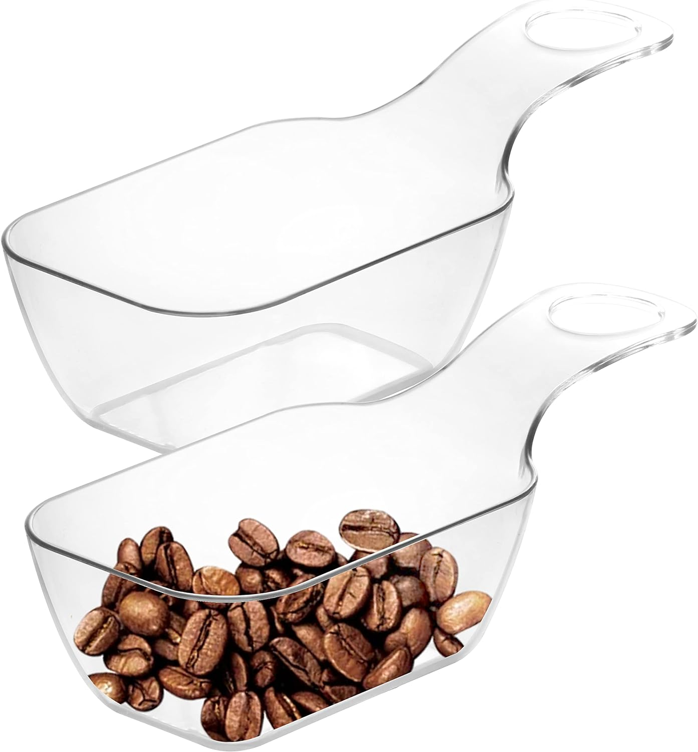 12 Pack Plastic Kitchen Scoops, Clear Coffee Scoops for Coffee, Tea, Sugar,