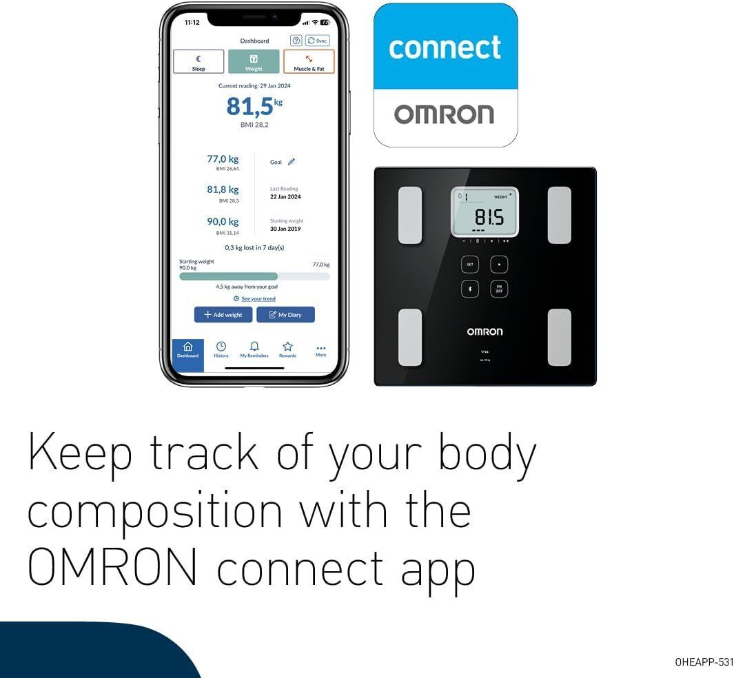 OMRON VIVA Bluetooth Smart Scale and Body Composition Monitor - BMI