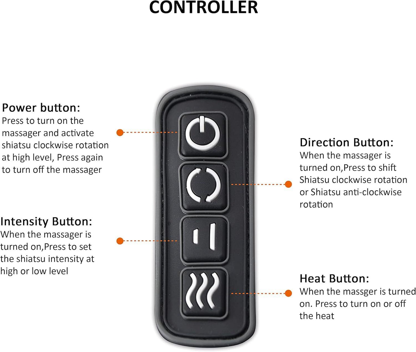 Snailax Cordless Shiatsu Neck Back Massager with Heat, Shoulder Massager, Portab