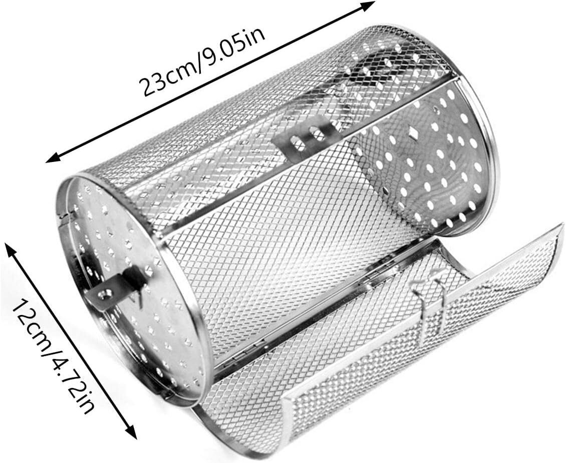 CHAODI Stainless Steel Rotisserie Basket,Rotatable Baking Cage Coffee Roasters f