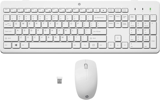 HP 230 Wireless Mouse and Keyboard Combo, QWERTY UK Layout, White