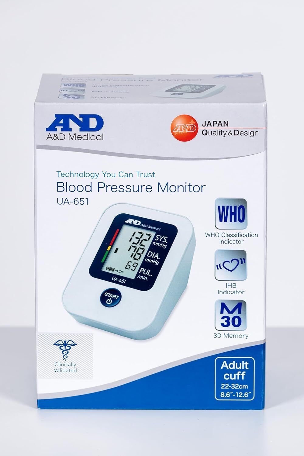 A&D Medical Blood Pressure Monitor BIHS ApprovedUK Blood Pressure Machine UA-651