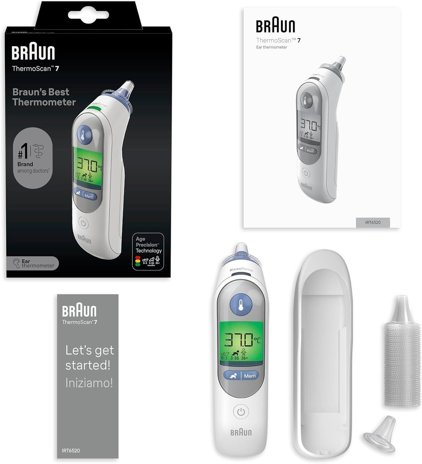 Braun ThermoScan 7 Ear thermometer - Baby and Infant Friendly - Age Precision Te