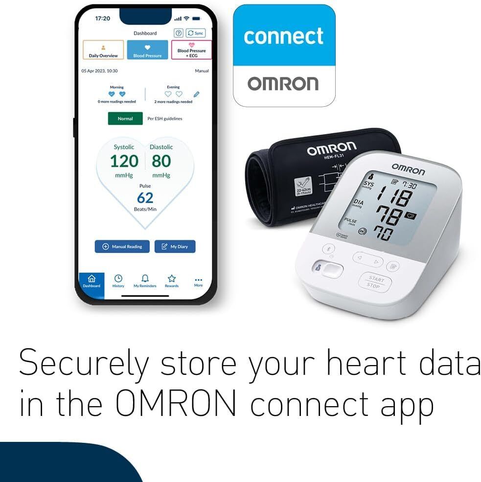 OMRON X4 Smart Automatic Blood Pressure Monitor, clinically validated for use in