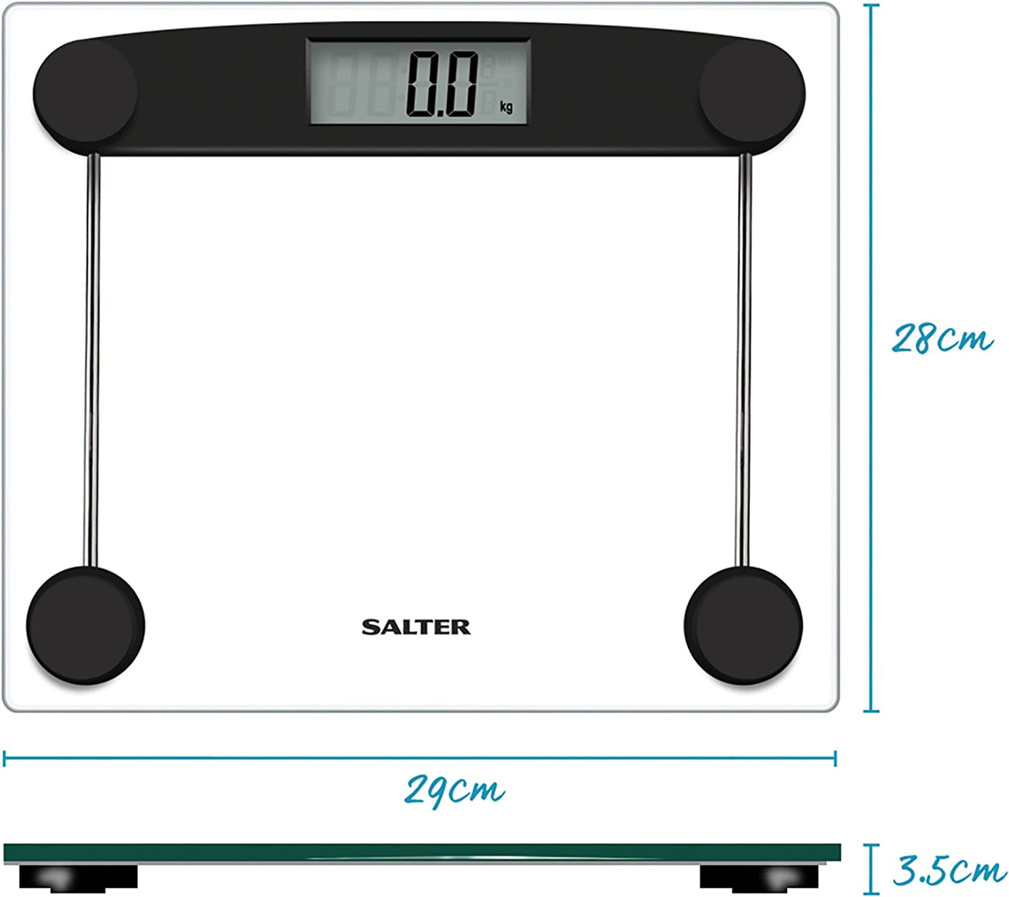 Salter 9208 BK3R Glass Bathroom Scale – Electronic Digital Bodyweight Scale