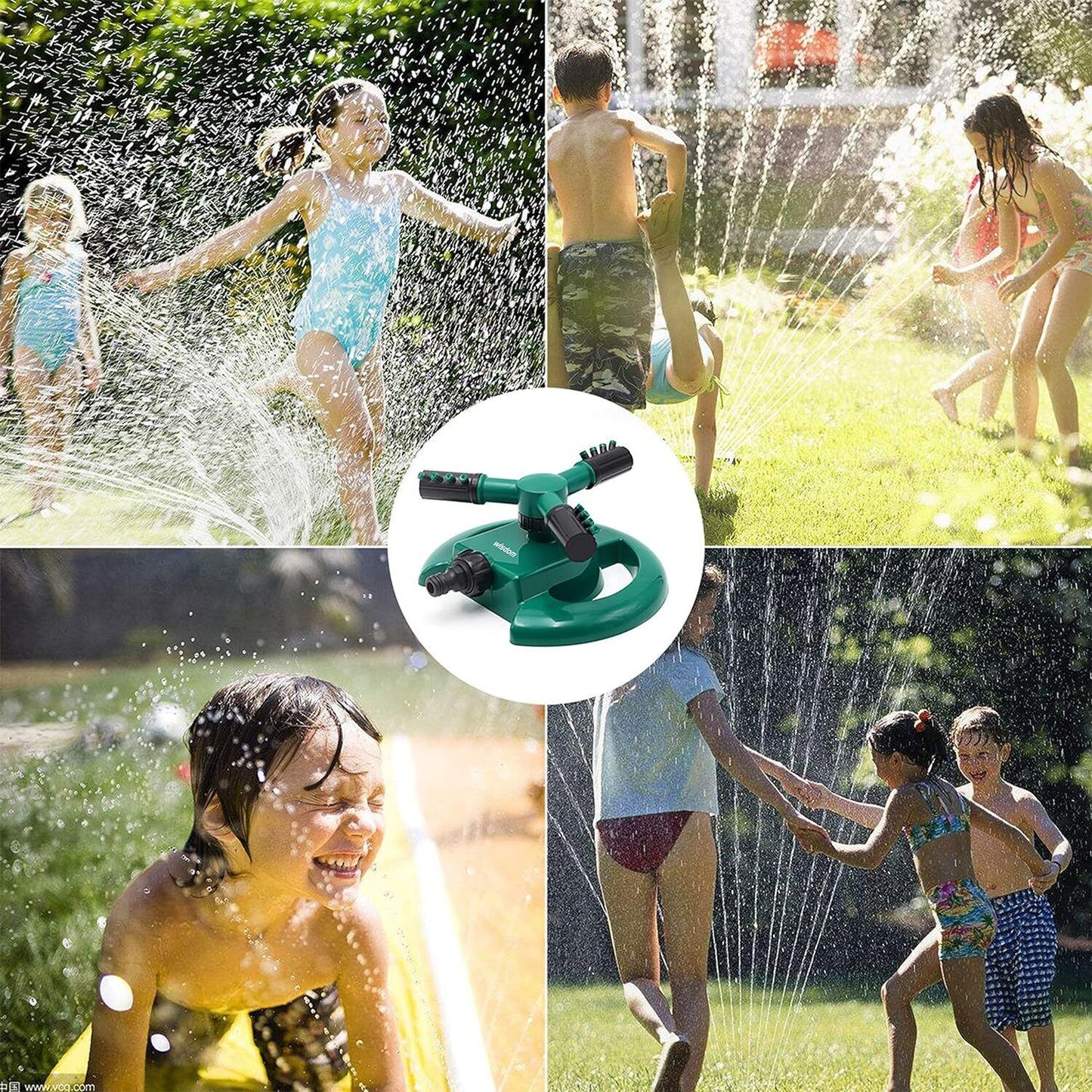 Garden Sprinkler Automatic Lawn Water Sprinkler 360 Degree 3 Arm Rotating Sprink