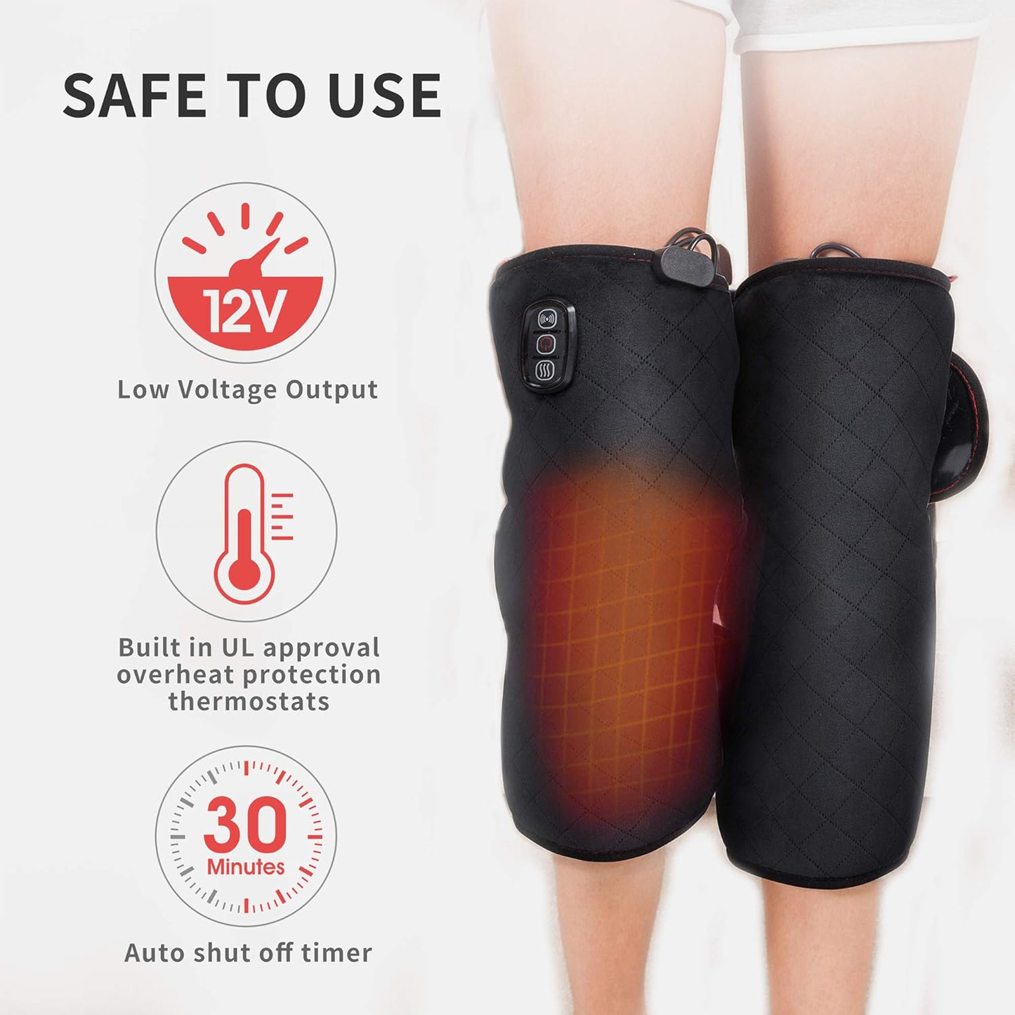 Comfier Heated Knee Massager, Knee Brace Wrap with Massage,Vibration,Heating Pad