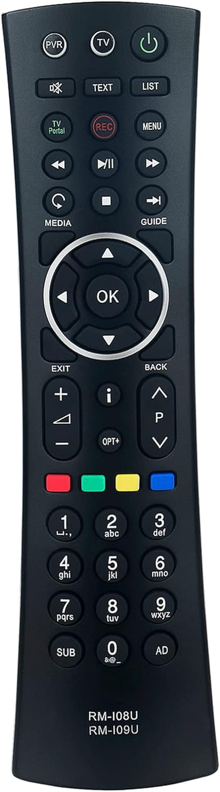 RM-I08U RM-109U Replacement Remote Control --Fit for Humax Freesat Freetime Sate