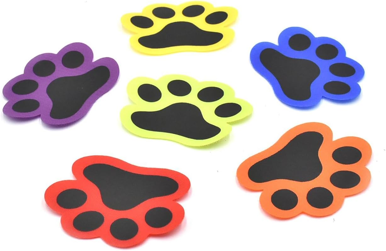 36pcs Cat Paw Multicolor Spot Markers Spot Marker Sticker Reusable Carpet Sticke