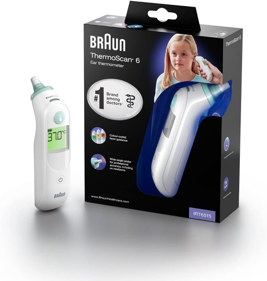 Braun ThermoScan 6 Ear thermometer - Colour-coded Digital Display - ExacTemp Sta