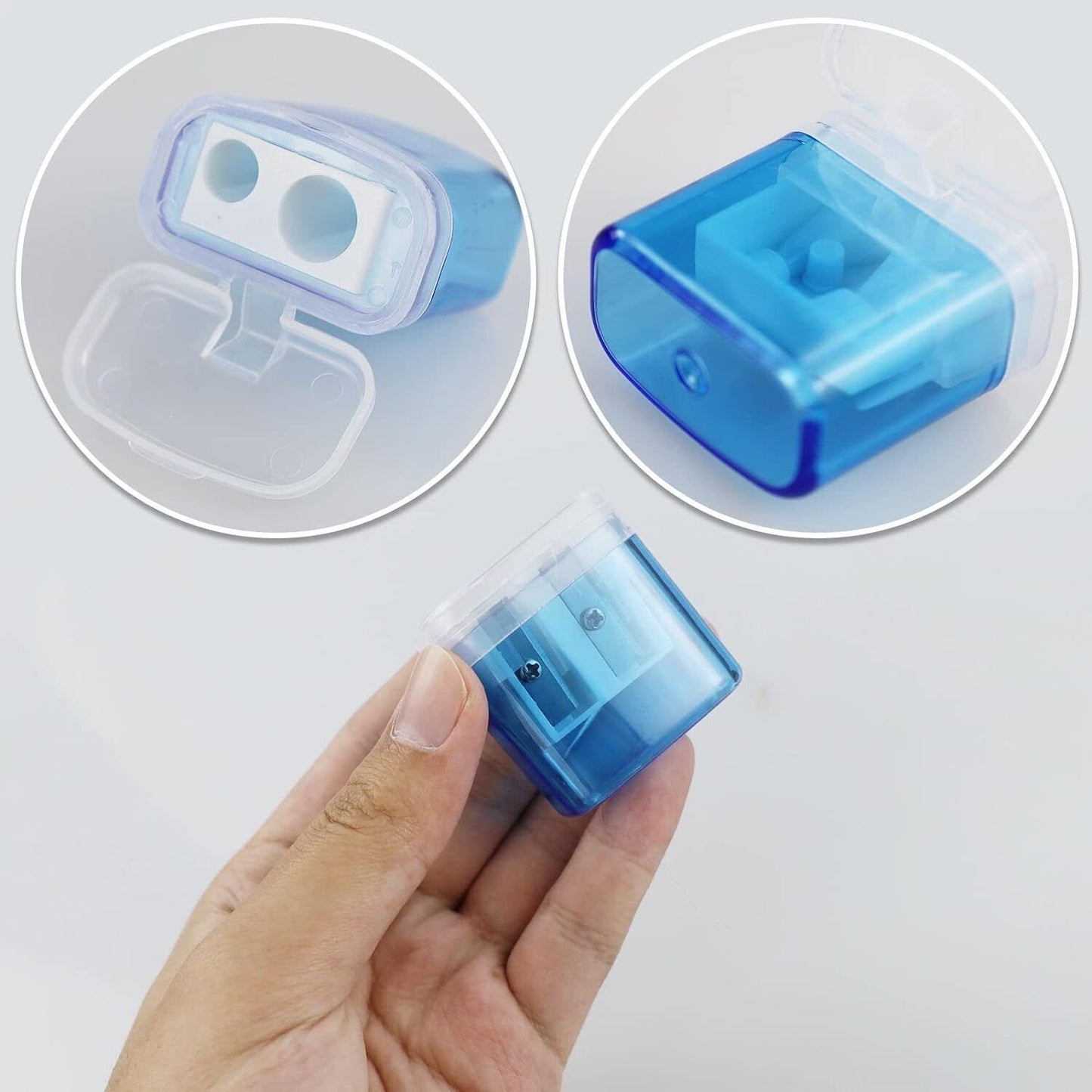 4 PCS Pencil Sharpeners, Manual Pencil Sharpeners, Colorful Compact Dual Holes P