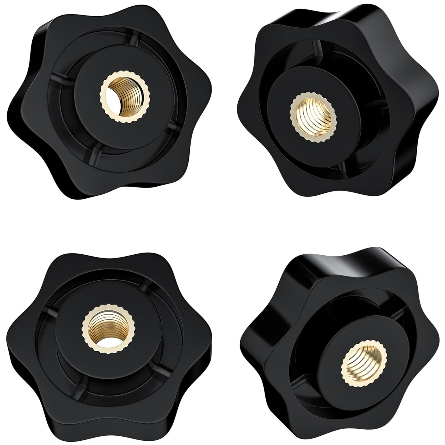 9 PCS Hex Clamping Nuts Knob,Star Shape Handle Nuts (M6)