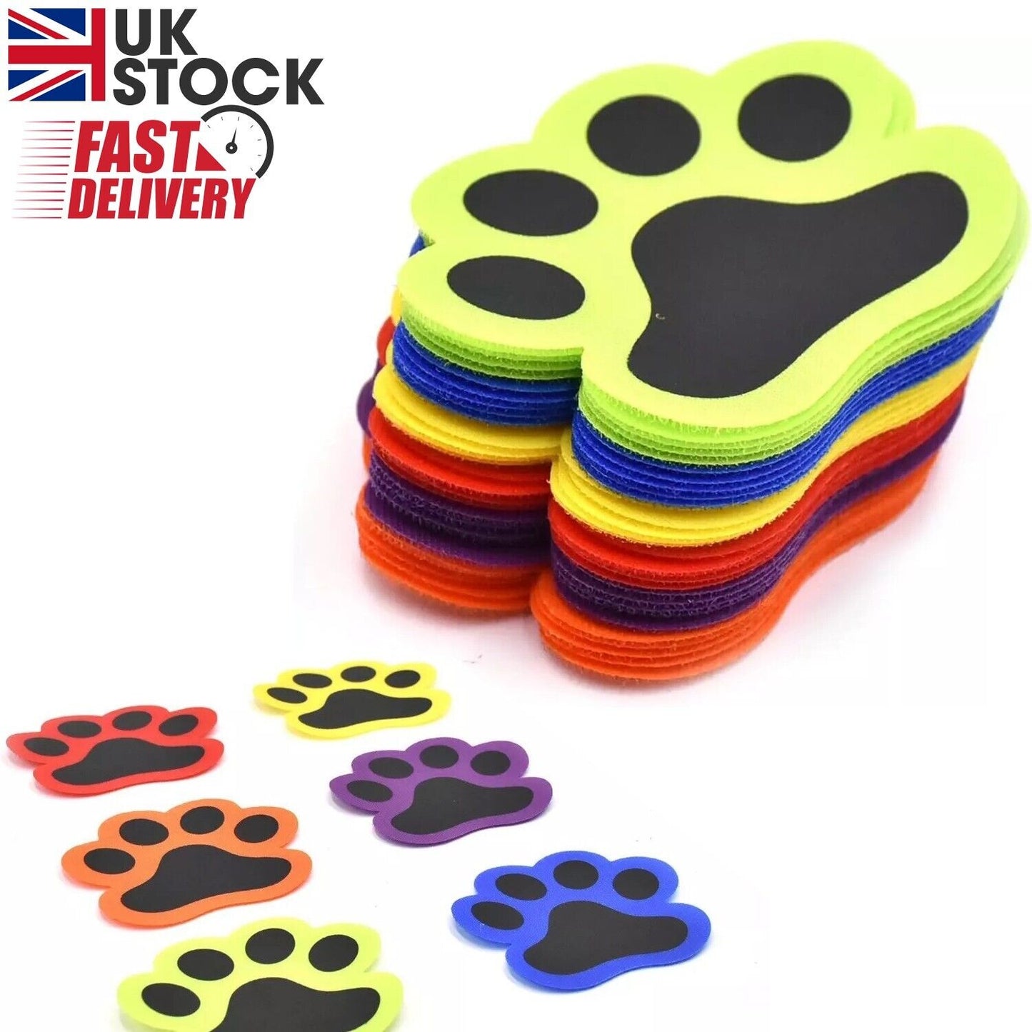 36pcs Cat Paw Multicolor Spot Markers Spot Marker Sticker Reusable Carpet Sticke