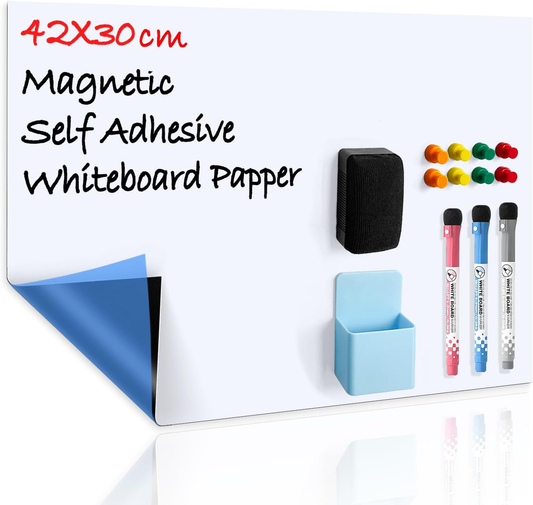 Whiteboard Magnetic Dry Wipe Board Self Adhesive A3 for Any Smooth Surface with