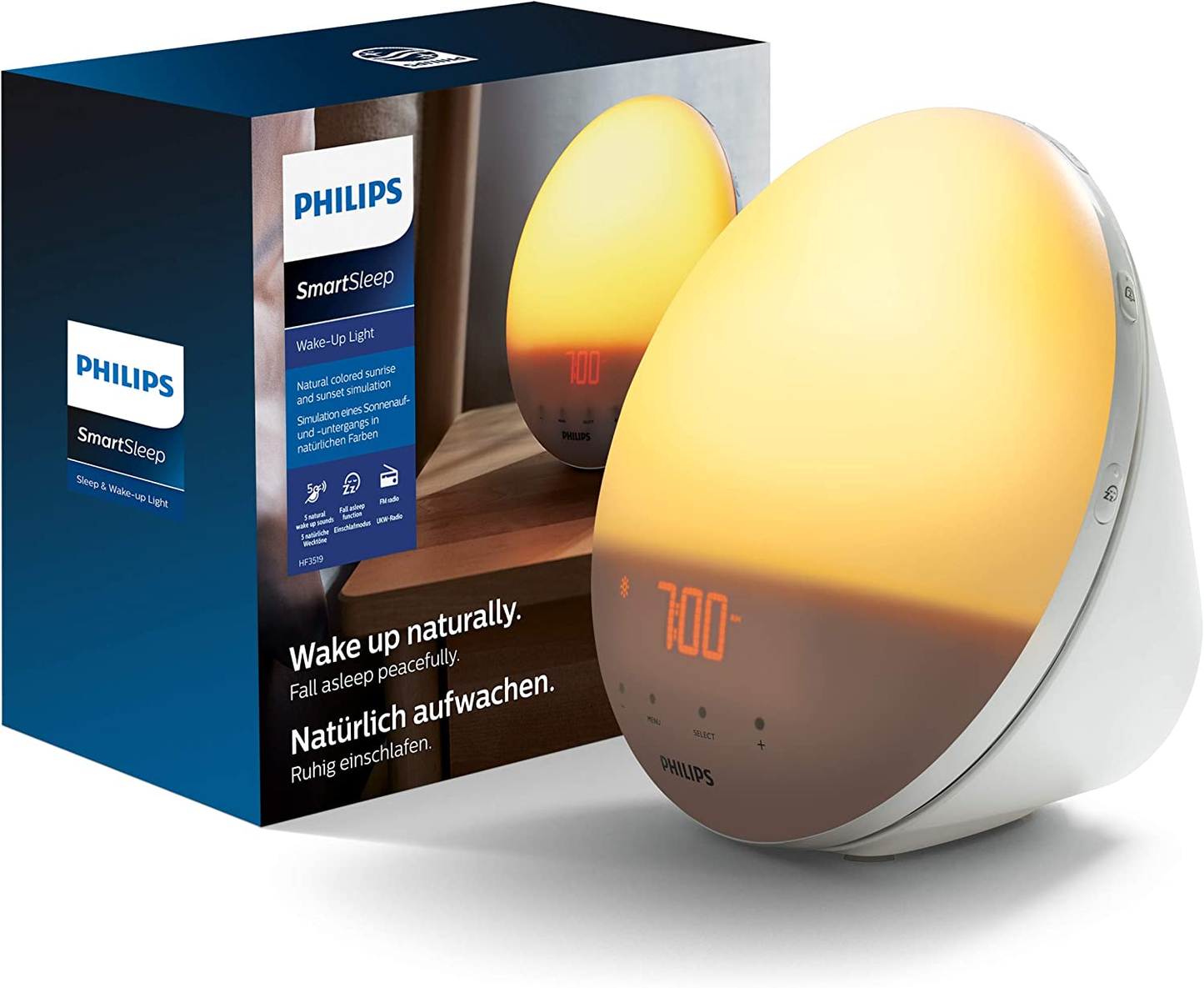 Philips Wake up Light, White, 5 Natural Alarm Sounds