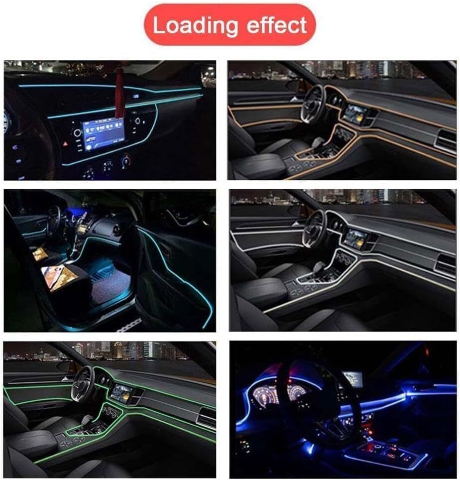 Universal Car Led Neon Decorative Mood Lamp Rope Tube Lamp Car Atmosphere Interi