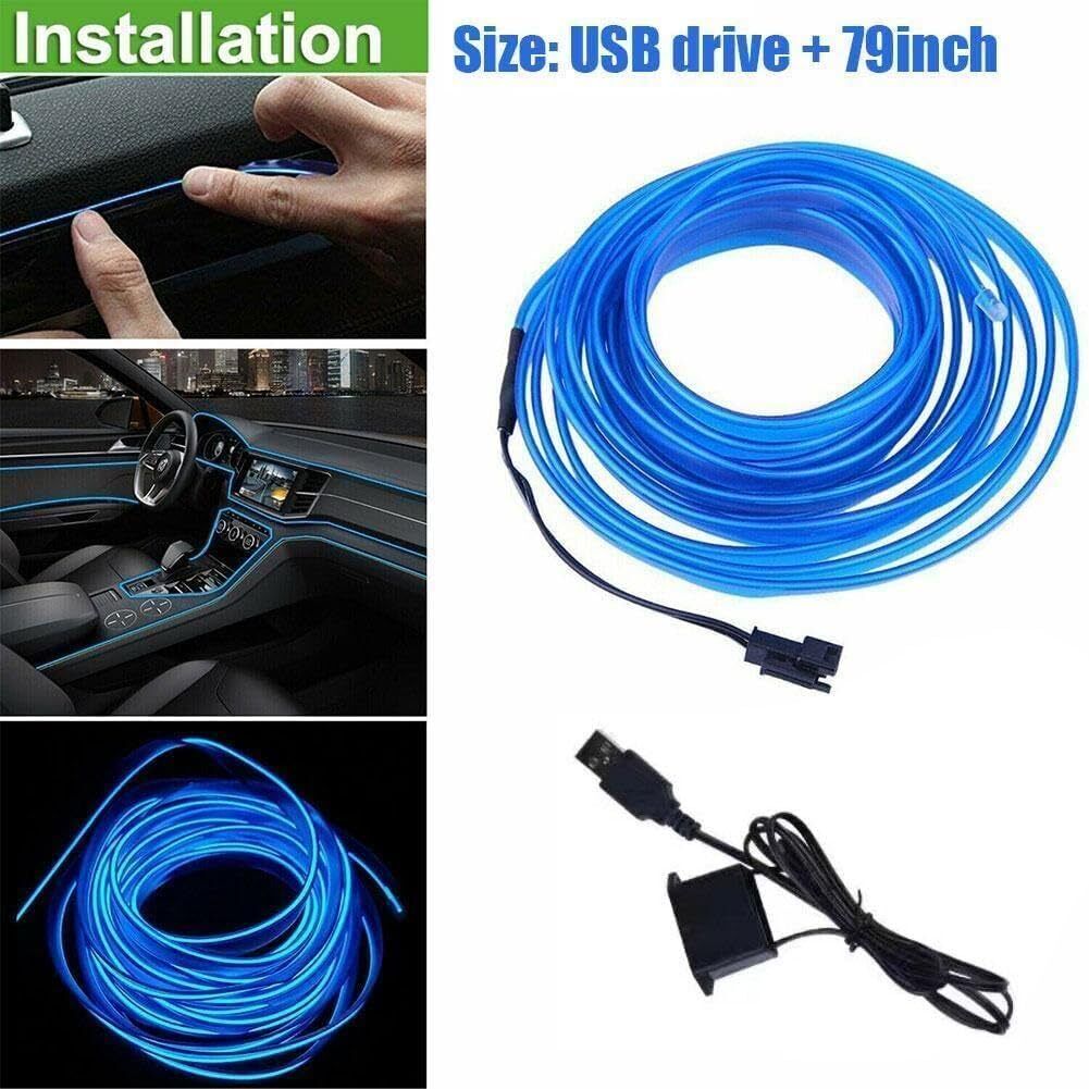 Universal Car Led Neon Decorative Mood Lamp Rope Tube Lamp Car Atmosphere Interi