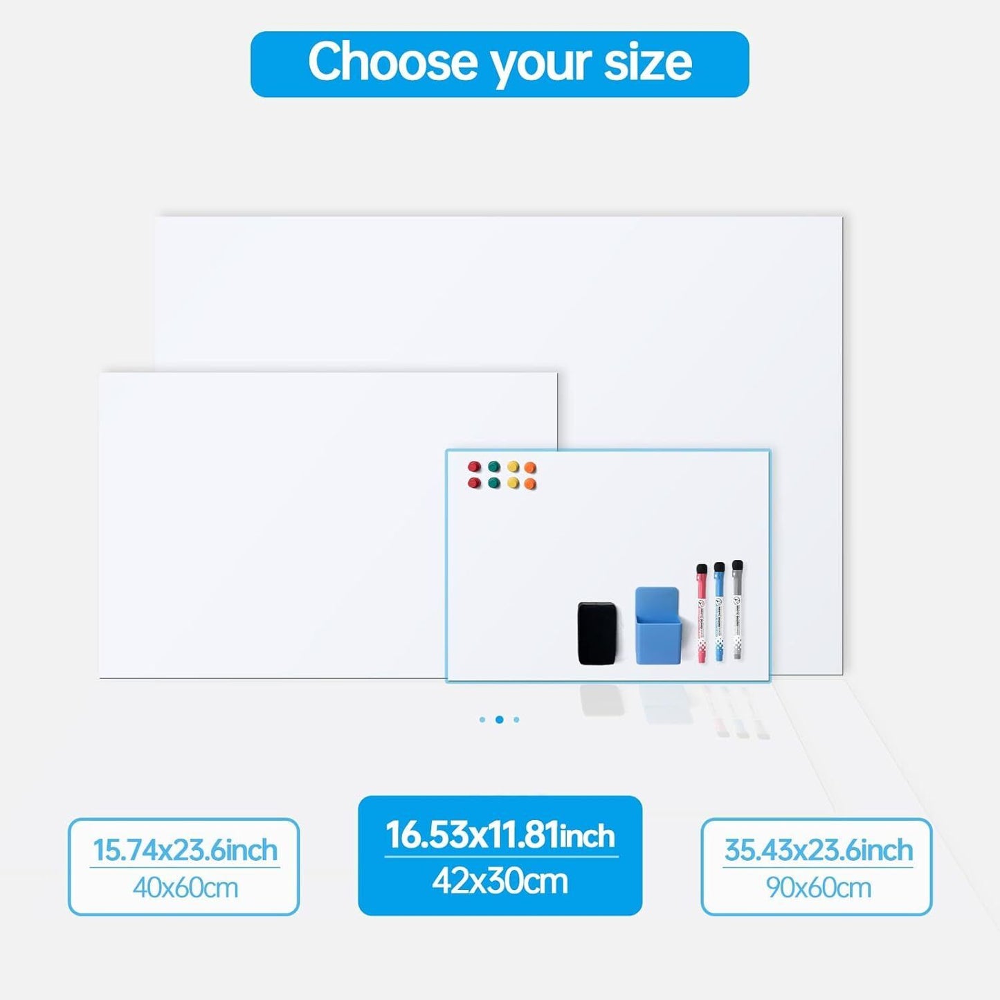 Whiteboard Magnetic Dry Wipe Board Self Adhesive A3 for Any Smooth Surface with